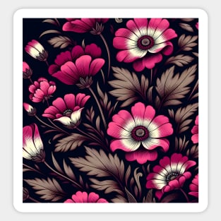 Magenta Floral Illustration Sticker